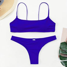 Load image into Gallery viewer, Push Up Bikini Set Swimsuits High Waist Swimwear Women Ribbed Bathing Suits Brazilian Bikinis Swimsuit for Women  Bottom Triangle Bikinis Top Bathing Suit
