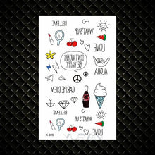 Load image into Gallery viewer, Fashion Small Sexy Black Temporary Waterproof Tattoo Cute Star Heart Tattoos Sticker Body Finger Tattoo For Kids Womens
