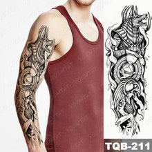 Load image into Gallery viewer, Full Arm Temporary Tattoos 8 Sheets and Half Arm Shoulder Waterproof Tattoos Elegant Large Lion Sleeve Sticker Tattoo Waterproof Temporary Big Wolf Tatoos For Men and Women
