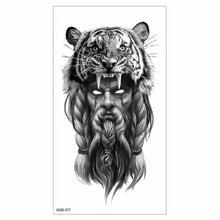 Load image into Gallery viewer, Big Tiger Lion Waterproof Temporary Sticker Tattoo Arm Legs Fake Tattoo Stickers For Adults Realistic Luxury Design For Mens Womens
