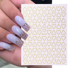 Load image into Gallery viewer, Gold 3D Nail Sticker Curve Stripe Lines Nails Stickers Gradient Adhesive Striping Tape Nail Foil Nail Art Stickers Decals Silver Strip Line Nail Decal Self-Adhesive 3D Wave Decal Decoration Metallic Curve Design Decoration for Women Girls
