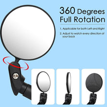 Load image into Gallery viewer, Stainless Steel Rotatable Bicycle Rearview Mirror Bike Rear View Mirror Cycling HandleBar Mirrors Rotating Adjustable HD Safety Convex Mirror With Wide Filed Of View For Mountain Bike
