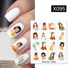 Load image into Gallery viewer, Geometry Line Stripe Nail Sticker Floral Butterfly Design Water Decals Slider Wraps Decoration Nail Art Accessories Water Transfer Nail Decals Sticker For Pretty Girl Self-Adhesive Nail Decals Designer Nail Stickers for Acrylic Decal Decoration
