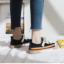 Load image into Gallery viewer, Womens New Spring Fashion Canvas Casual Flats Striped Vulcanize Fashion Style Sneakers Low-Cut Trainers Canvas Flat Sneakers Casual Slip On Canvas Comfortable Design
