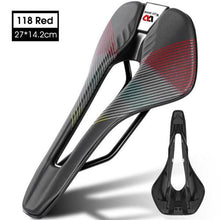 Load image into Gallery viewer, Ultra Light Comfortable Bicycle Saddle Mountain Road Bike Seat Soft Leather Hollow Breathable Cushion Seat Ergonomics Design Breathable Suspension Gel Bike Saddle Cushion For Mountain Bike Road Bike
