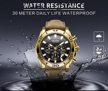 Load image into Gallery viewer, Men's Sports Multifunctional Quartz Watches Elegant Leather Strap Waterproof Modern Wristwatch For Men
