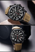 Load image into Gallery viewer, Men's Sports Multifunctional Quartz Watches Elegant Leather Strap Waterproof Modern Wristwatch For Men
