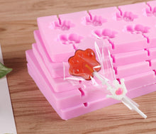 Load image into Gallery viewer, Silicone Lollipop Molds Chocolate And Candy Molds Cake Mold Variety Shapes Cake Pastry Decorating Form Silicone Bakeware Silicone Lollipop Mold Shape Of Swirl Heart Bunny Star Butterfly Little Bear Flower Sucker Molds Chocolate Hard Candy Molds
