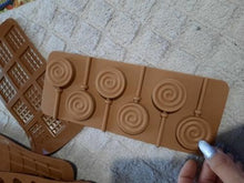 Load image into Gallery viewer, Silicone Lollipop Molds Chocolate And Candy Molds Cake Mold Variety Shapes Cake Pastry Decorating Form Silicone Bakeware Silicone Lollipop Mold Shape Of Swirl Heart Bunny Star Butterfly Little Bear Flower Sucker Molds Chocolate Hard Candy Molds
