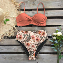 Load image into Gallery viewer, Bikini Female Swimsuit Women Swimwear Push Up Bikinis Set High Waist Swimming Suits Two Piece Set Women Swimsuit Solid Printed Bikini Push-Up Pad Swimwear Set Beachwear Ruffled Bathing Suit
