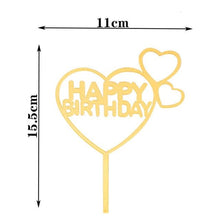 Load image into Gallery viewer, Happy Birthday Cake Topper Gold Cake Topper Acrylic Cake Topper Happy Birthday Cake Topper Cake Decoration Acrylic Letter Cake Toppers Party Supplies Happy Birthday Black Cake Decorations
