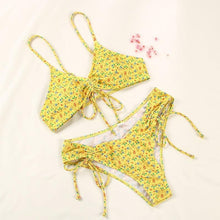 Load image into Gallery viewer, Bikinis Micro Adjustable Swimwear Women Summer Bikini Set Modern Colorful Print Beach Wear Women's Comfortable Swimsuit Knotted String Triangle Bikini Tie Side High Cut Bikini Set
