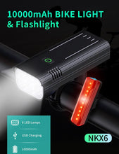 Load image into Gallery viewer, Bike Light Rainproof USB Rechargeable LED Bicycle Light Super Bright Flashlight Rechargeable Bicycle Light Bicycle Front Headlight LED Bike Headlight 3 Light Mode Fits All Bicycles Mountain Road
