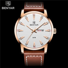 Load image into Gallery viewer, New Black Casual Fashion Simple Men's Watch Analog Quartz Waterproof Luxury Leather Strap Men Elegant Watch
