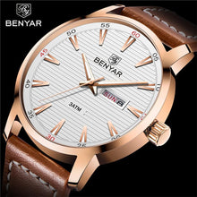 Load image into Gallery viewer, New Black Casual Fashion Simple Men's Watch Analog Quartz Waterproof Luxury Leather Strap Men Elegant Watch

