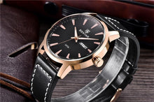Load image into Gallery viewer, New Black Casual Fashion Simple Men's Watch Analog Quartz Waterproof Luxury Leather Strap Men Elegant Watch
