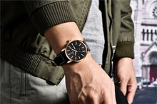 Load image into Gallery viewer, New Black Casual Fashion Simple Men's Watch Analog Quartz Waterproof Luxury Leather Strap Men Elegant Watch
