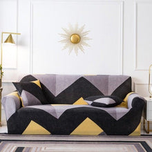 Load image into Gallery viewer, Elastic Plain Floral Printing  Sofa Cover Stretch for Living Room Couch Cover Chair Protector 1/2/3/4 Seater Printed Couch Cover for 3 Cushion Couch  Floral Pattern Sofa Cover with Separate Cushion Cover Pieces Stretch Sofa Slipcover
