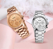 Load image into Gallery viewer, Multifunctional Business Women Watches Quartz Waterproof Stainless Watch Elegant Shine Round Design
