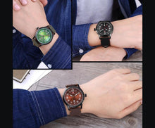 Load image into Gallery viewer, Casual Sport Mens Watch Luxury Green Round Design Waterproof Analog Quartz Classic Fashion Wrist Watch
