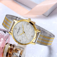 Load image into Gallery viewer, New Women Fashion Watches Luxury Quartz Waterproof Wrist Watch Gold Stainless Steel Mesh Elegant Design For Women

