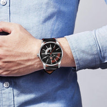 Load image into Gallery viewer, Elegant Black Quartz Men's Watch Fashion Leather Strap Luxury Calendar Design Luminous Analog Unique Design Wristwatches
