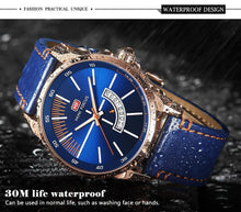 Load image into Gallery viewer, Elegant Black Quartz Men's Watch Fashion Leather Strap Luxury Calendar Design Luminous Analog Unique Design Wristwatches
