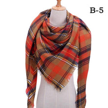 Load image into Gallery viewer, Winter Warm Soft Bandana Plaid Warm Headwear Triangle Scarves Scarf Cashmere Scarf Knit Wraps Shawls Hijabs Shawls Escharpe Elegant Cashmere Scarf Head Wrap Bandana Blanket Shawls Wraps For Female
