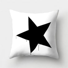 Load image into Gallery viewer, Black White Geometric Cushion Cover Pillowcase Sofa Cushions Decorative Pillow Covers Stripe Pattern Throw Pillow Case Daily Decorations Sofa Throw Pillow Case Cushion Covers Pillowcase Polyester Home Decor Pillow Cases 45x45CM
