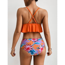 Load image into Gallery viewer, Elegant Black High Waist Two Pieces Bikini Set Women Two Pieces Bathing Suits Ruffled High Waist Bikini Set Swimsuit Female Women Beachwear Swimwear Bather Bathing Suit For Vacation
