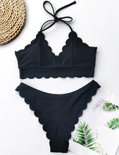 Load image into Gallery viewer, Summer Blue Bikini Women Swimwear Female Swimsuit  Women’s Floral Print Lace-up Strapless Padded Comfortable Swimwear Bathing Suit Two-pieces Bikini Set Knotted Bathing Swim Suit
