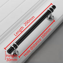 Load image into Gallery viewer, Aluminum Alloy Black Gold Door Handle Wardrobe Kitchen Cabinet Drawer Solid Handle Furniture Handle European Modern Hardware Modern Furniture Cupboard Door Drawer Handles
