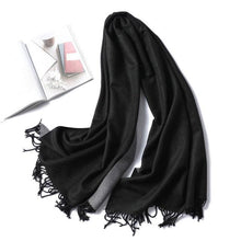 Load image into Gallery viewer, New Fashion Winter Soft Thick Warm Colorful Cashmere Scarf Elegant Escharpe Shawls Scarf Shawls Wraps Lightweight Lady Solid Scarves Fashion Tassels Blanket For Women
