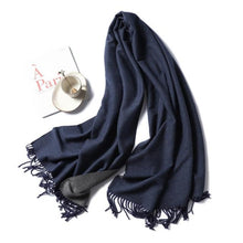 Load image into Gallery viewer, New Fashion Winter Soft Thick Warm Colorful Cashmere Scarf Elegant Escharpe Shawls Scarf Shawls Wraps Lightweight Lady Solid Scarves Fashion Tassels Blanket For Women

