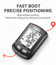Load image into Gallery viewer, Bike Wireless Stopwatch GPS Bicycle Computer IPX6 Waterproof Cycling Speedometer With ANT+ Bluetooth Bike Speedometer and Odometer Rechargeable Cycling Computer MTB Tracker With LCD Automatic Backlight Display
