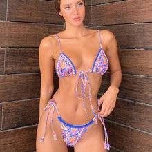 Load image into Gallery viewer, Bikinis Micro Adjustable Swimwear Women Summer Bikini Set Modern Colorful Print Beach Wear Women's Comfortable Swimsuit Knotted String Triangle Bikini Tie Side High Cut Bikini Set
