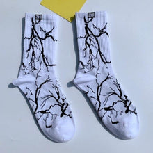 Load image into Gallery viewer, Marble Print Style Harajuku Skateboard Long Socks Creative Fun Lightning Hip Hop Style Socks Streetwear Casual Cotton Socks Unisex Street Couple Socks For Men And Women
