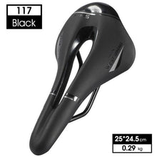 Load image into Gallery viewer, Leather Bike Saddle Road Bike Front Seat Cycling Saddles For Mens Breathable Hollow Cushion Bicycle Saddle Comfort Bike Saddle Ergonomic Waterproof Bicycle Seat For Road Bike Mountain Bike Seats
