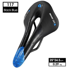 Load image into Gallery viewer, Leather Bike Saddle Road Bike Front Seat Cycling Saddles For Mens Breathable Hollow Cushion Bicycle Saddle Comfort Bike Saddle Ergonomic Waterproof Bicycle Seat For Road Bike Mountain Bike Seats
