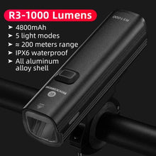 Load image into Gallery viewer, Bike Light Front Lamp USB Rechargeable LED 4800mAh Bicycle Light Waterproof Bicycle Light Set USB  Rechargeable Super Bright Bike Headlight For Night Riding Bracket 1000LM
