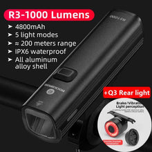 Load image into Gallery viewer, Bike Light Front Lamp USB Rechargeable LED 4800mAh Bicycle Light Waterproof Bicycle Light Set USB  Rechargeable Super Bright Bike Headlight For Night Riding Bracket 1000LM
