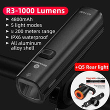 Load image into Gallery viewer, Bike Light Front Lamp USB Rechargeable LED 4800mAh Bicycle Light Waterproof Bicycle Light Set USB  Rechargeable Super Bright Bike Headlight For Night Riding Bracket 1000LM
