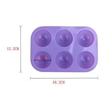 Load image into Gallery viewer, Half Sphere Silicone Soap Molds Bakeware Cake Decorating Tools Pudding Jelly Chocolate Fondant Mould Ball Biscuit Baking Mould 6 Holes Silicone Mold Half Ball Sphere For Making Chocolate Cake Jelly Pudding Handmade Soap
