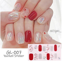 Load image into Gallery viewer, Glitter Series Shiny Manicure Decoration Designed Nail Art Stickers Nail Decoration Nail Wraps Shiny Tattoos Kids Nails Art Decoration Nail Strips Shiny French Tip Guides Stickers French Nail Stickers Form Fringe Guides
