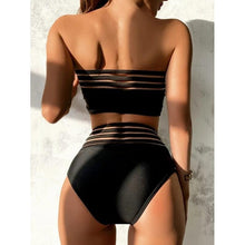 Load image into Gallery viewer, Luxury Women Black Bikini High Waist Swimwear Female 2 Pieces Set Swimsuit Bathing Suit Women Beach Women's High Waisted Bandage Bikini Set Two Piece Push Up Swimsuits
