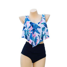 Load image into Gallery viewer, Women High Waist Bikini Plus Size Swimwear Summer Swimsuit Beach Bathing Suit Ruffle Bikini  Floral Printed Ruffle High Waist Bikini Set Women's Tummy Control Bathing Suit Swimsuit Flounce Peplum
