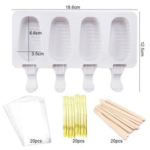 Load image into Gallery viewer, Silicone Mold Baking Pan Ice Cream Molds For Cake Popsicle Chocolate Pastry And Bakery Kitchen Tools Accessories 4 Cavities Homemade Cake Pop Mold Cake Pop Maker Ice Pop Mold

