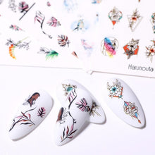 Load image into Gallery viewer, Nails Sticker Nail Art Decorations Flowers Leaves Decals Water Transfer Sliders Woman Face Fruit Foil Manicures Wraps  Water Transfer Nail Decals Sticker For Pretty Girl Self-Adhesive Nail Decals Designer Nail Stickers for Acrylic Decal
