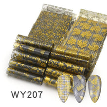 Load image into Gallery viewer, Holographic Nail Foil Transfer Set Sticker Decal Nail Art Foils Designer Marble Nail Decoration Sliders Wraps Manicure  Women Kids Girls Manicure Decoration Nail Art Supplies 3D Self-Adhesive Nail Decals Designer Nail Stickers for Acrylic Nails
