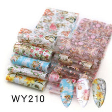 Load image into Gallery viewer, Holographic Nail Foil Transfer Set Sticker Decal Nail Art Foils Designer Marble Nail Decoration Sliders Wraps Manicure  Women Kids Girls Manicure Decoration Nail Art Supplies 3D Self-Adhesive Nail Decals Designer Nail Stickers for Acrylic Nails
